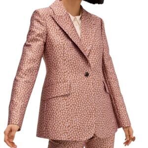 Kate Spade Flora Leopard Jacquard Blazer Size 4
